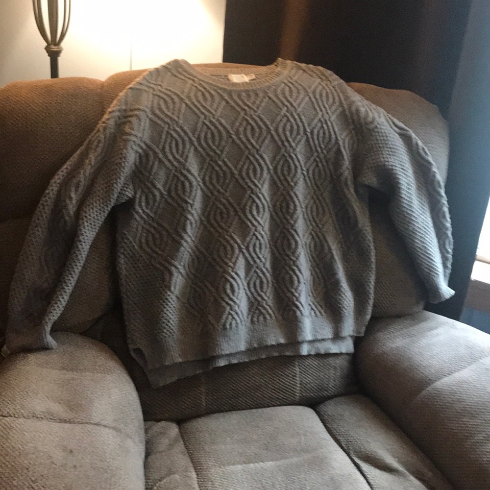 Grey Marled Knit Sweater